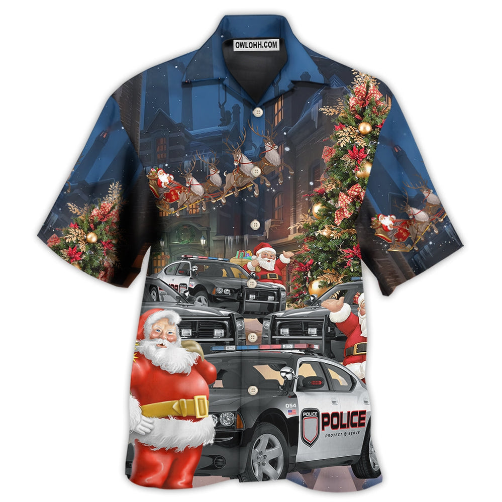 Police Car Santa Merry Christmas - Hawaiian Shirt - Owl Ohh - Owl Ohh