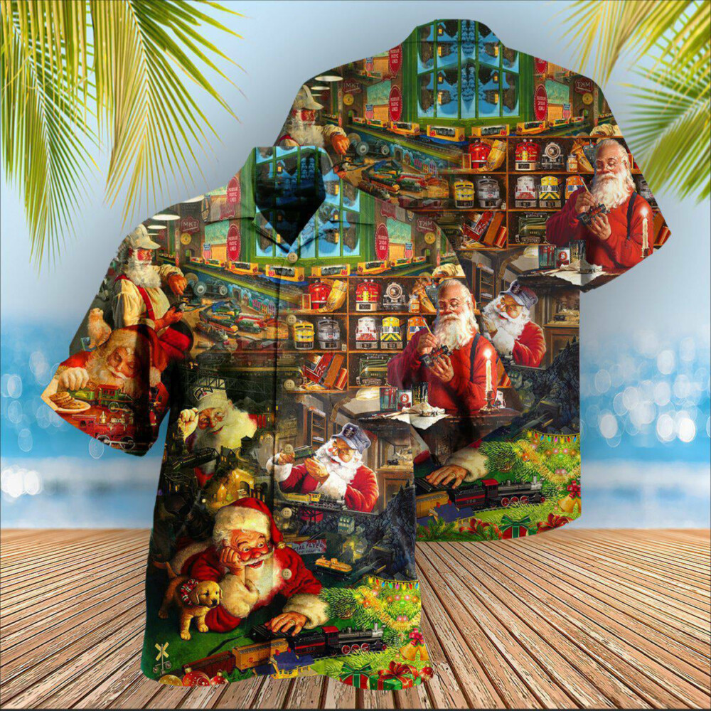Train Merry Xmas Santa Toys Train Factory - Hawaiian Shirt - Owl Ohh - Owl Ohh