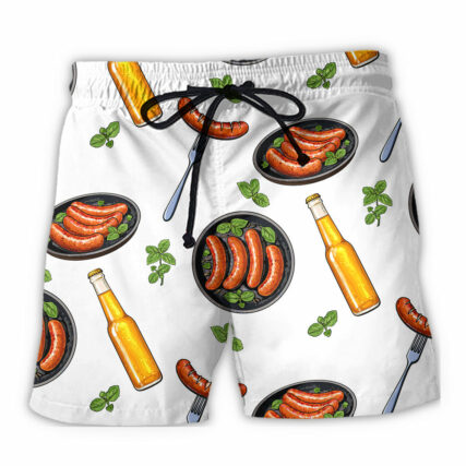 Food Sausages And Beer Big Set - Beach Short - Owl Ohh - Owl Ohh