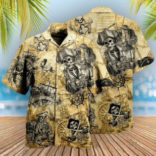 Pirate Skull Save A Ship Ride A Pirate - Hawaiian Shirt - Owl Ohh - Owl Ohh