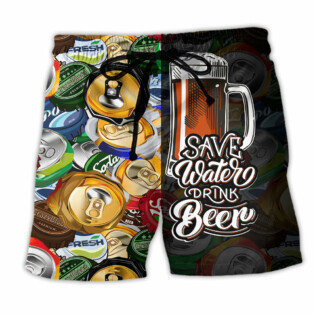 Save Water Drink Beer Cool Style - Beach Short - Owl Ohh - Owl Ohh