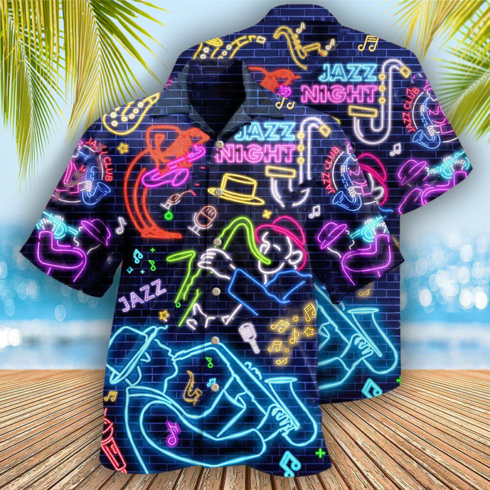Saxophone Love Neon - Hawaiian Shirt - Owl Ohh - Owl Ohh