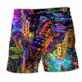 Saxophone Music I'm Saxy And I Know It Saxophonist - Beach Short - Owl Ohh - Owl Ohh