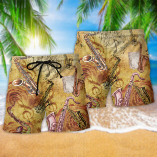 Saxophone Music Love It - Beach Short - Owl Ohh - Owl Ohh