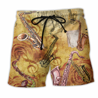 Saxophone Music Love It - Beach Short - Owl Ohh - Owl Ohh