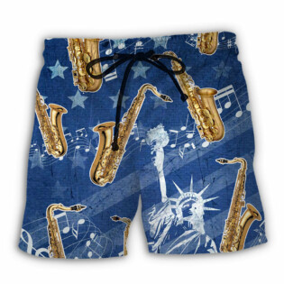 Saxophone Music America Independence Day - Beach Short - Owl Ohh - Owl Ohh