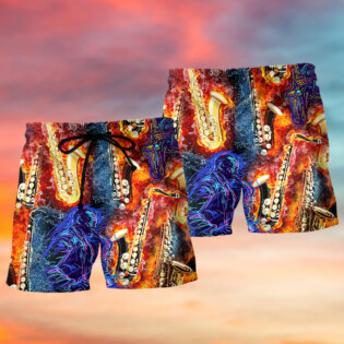 Saxophone Love Life Style - Beach Short - Owl Ohh - Owl Ohh