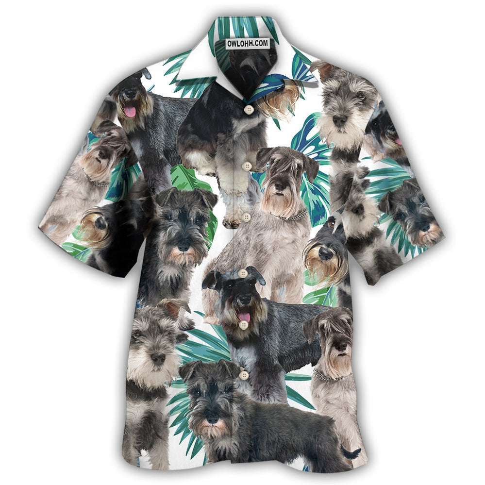 Schnauzer Dog Tropical Leaf Cool - Hawaiian Shirt - Owl Ohh - Owl Ohh