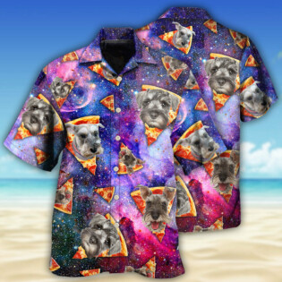 Schnauzer Dog Lover Mysterious Galaxy Pizza - Hawaiian Shirt - Owl Ohh - Owl Ohh