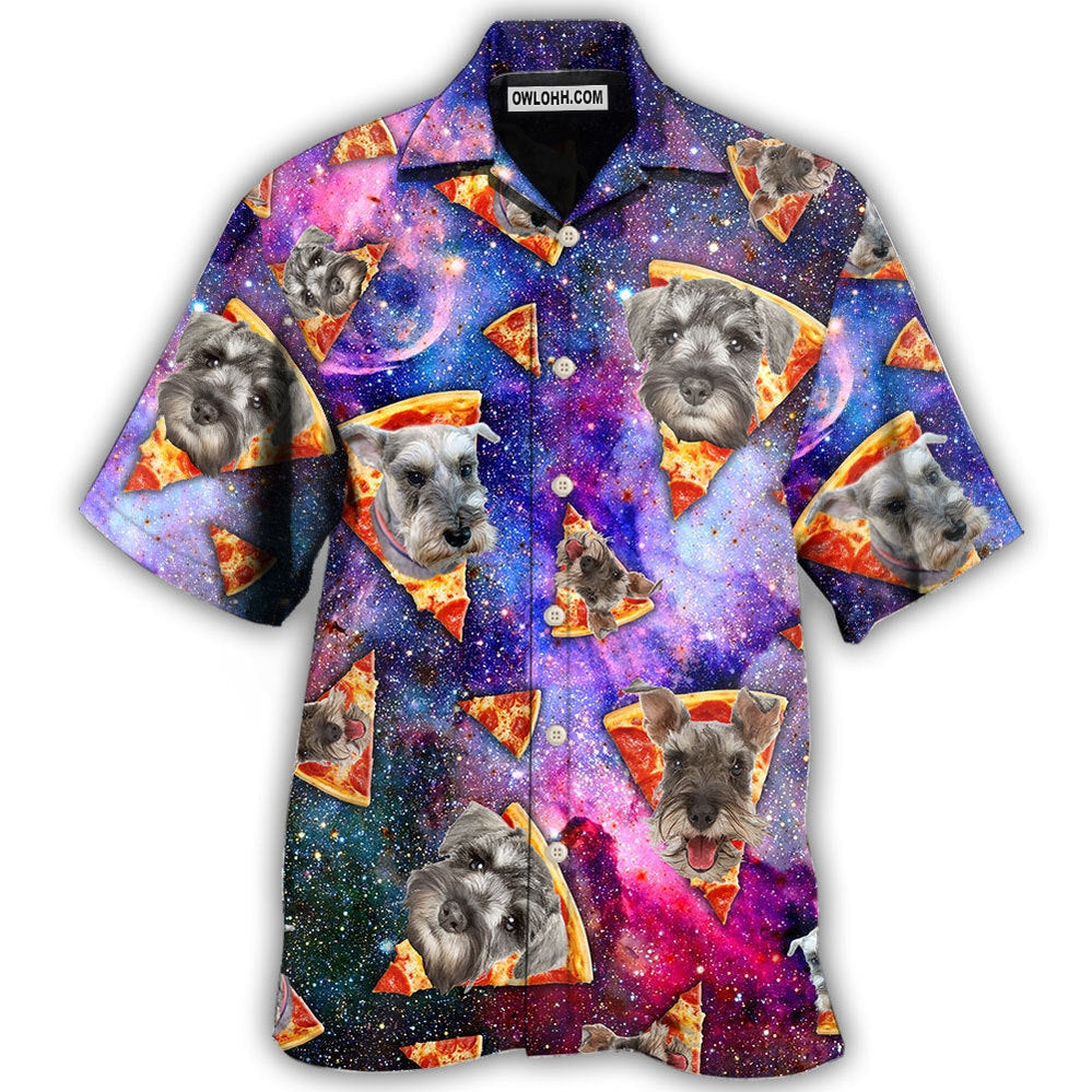 Schnauzer Dog Lover Mysterious Galaxy Pizza - Hawaiian Shirt - Owl Ohh - Owl Ohh
