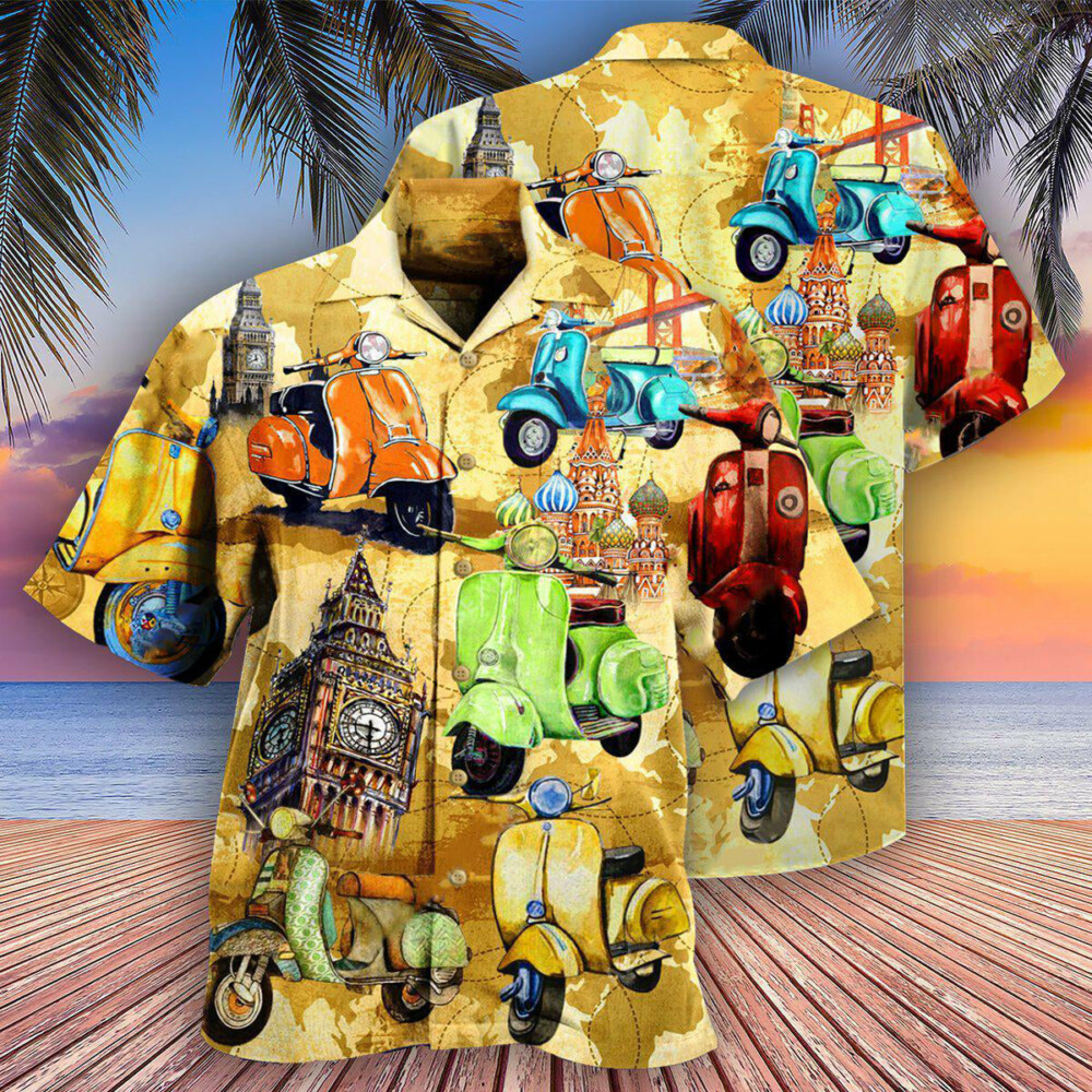 Scooter Life Is Short And The World Is Wide With Stunning Color - Hawaiian Shirt - Owl Ohh - Owl Ohh