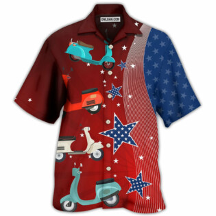 Scooter USA Star Independence Day - Hawaiian Shirt - Owl Ohh - Owl Ohh