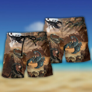 Scorpion Style With Mountain Behind - Beach Short - Owl Ohh - Owl Ohh