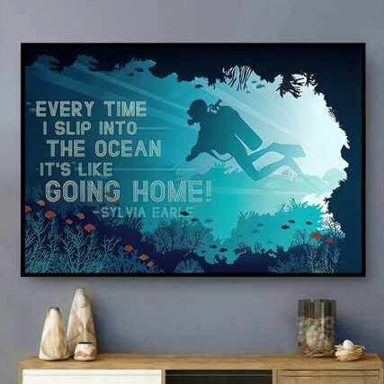 Scuba Diving It's Like Going Home - Horizontal Poster - Owl Ohh - Owl Ohh