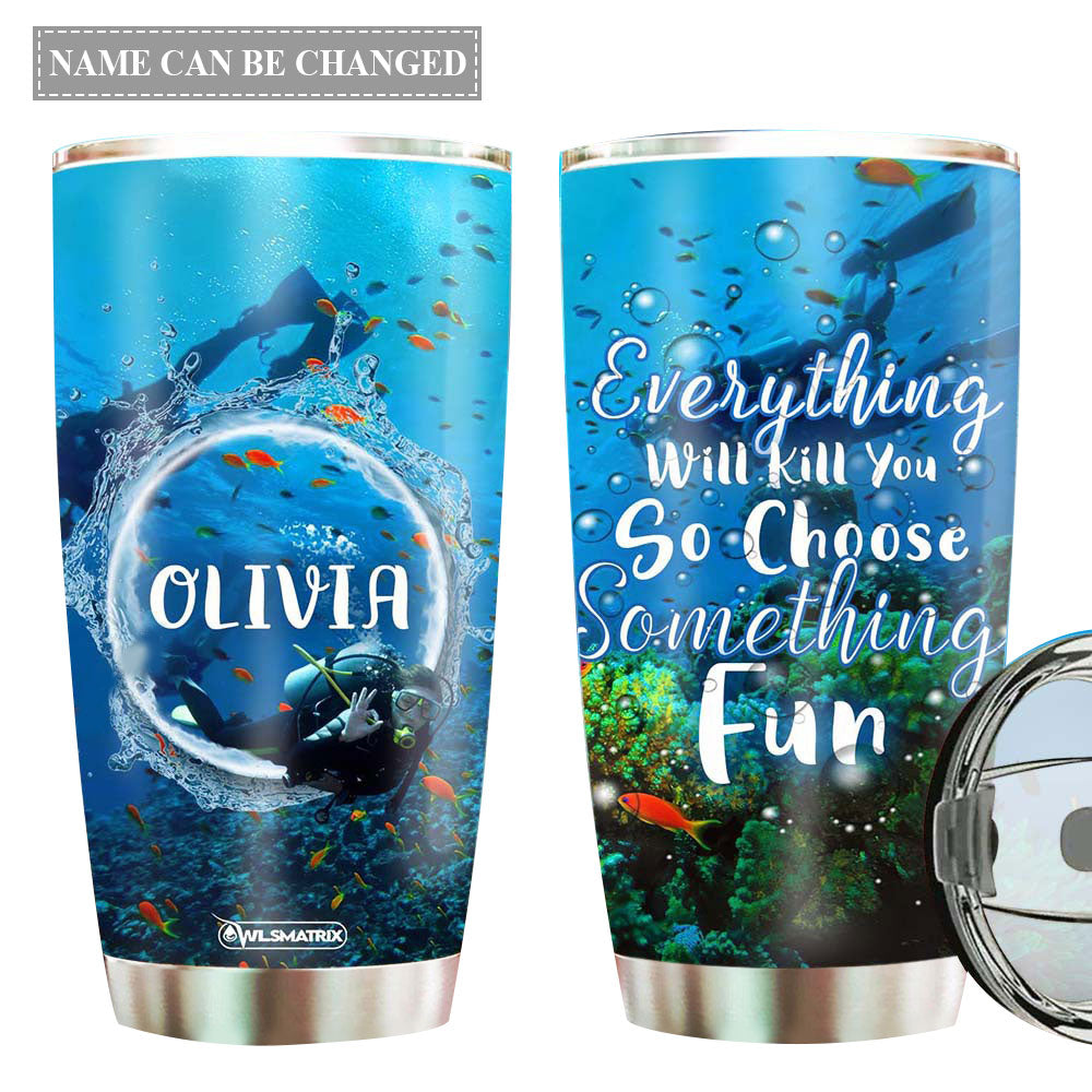 Diving Something Fun Personalized - Tumbler - Owl Ohh - Owl Ohh