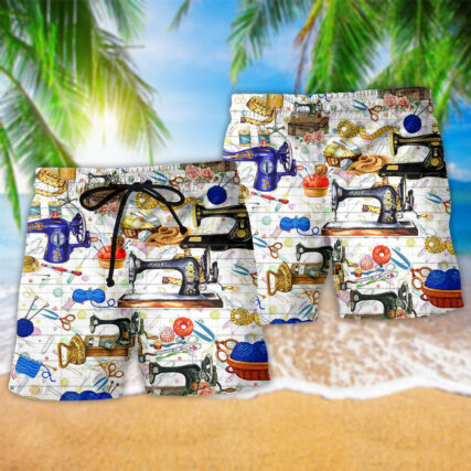 Sewing Fills My Days Floral - Beach Short - Owl Ohh - Owl Ohh