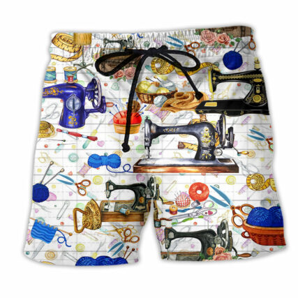 Sewing Fills My Days Floral - Beach Short - Owl Ohh - Owl Ohh