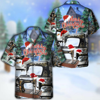 Sewing Machine Merry Christmas Happy - Hawaiian Shirt - Owl Ohh - Owl Ohh