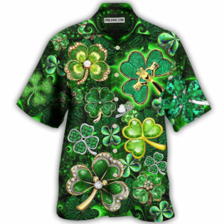 Irish Shamrock Leaf Diamond - Hawaiian Shirt - Owl Ohh - Owl Ohh