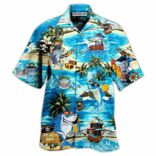 Shark Amazing Pirate Beach Bar - Hawaiian Shirt - Owl Ohh - Owl Ohh