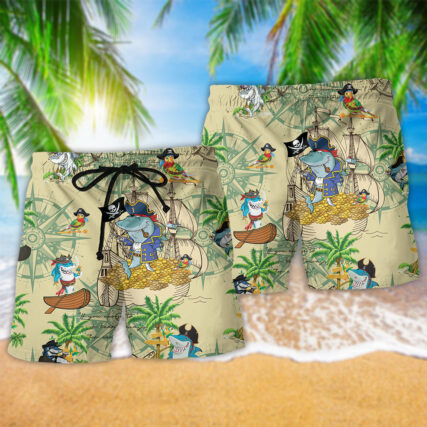 Shark Amazing Pirate Sharks - Beach Short - Owl Ohh - Owl Ohh
