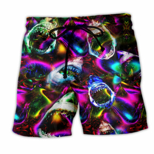 Shark Angry Loves Color Cool - Beach Short - Owl Ohh - Owl Ohh