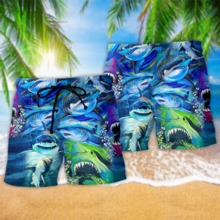 Shark Be A Blue Shark - Beach Short-Owl Ohh