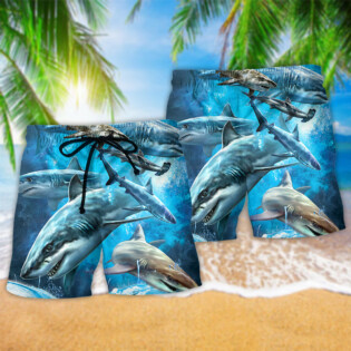 Shark Blue Ocean Life Basic - Beach Short - Owl Ohh - Owl Ohh