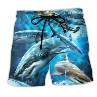 Shark Blue Ocean Life Basic - Beach Short - Owl Ohh - Owl Ohh