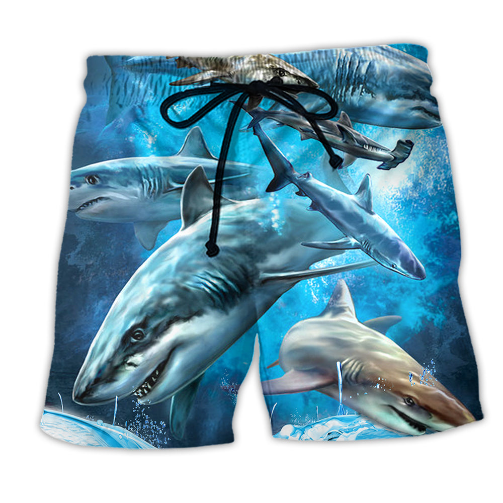 Shark Blue Ocean Life Basic - Beach Short - Owl Ohh - Owl Ohh