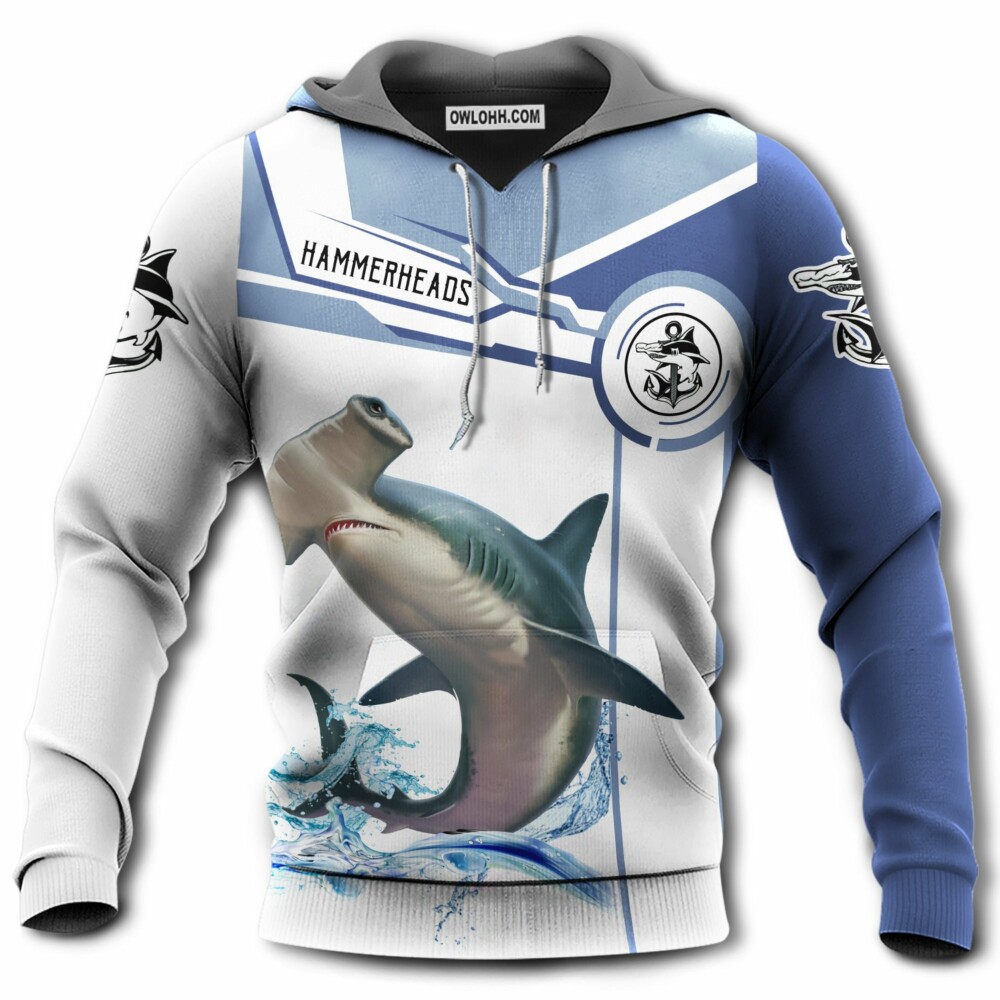Shark Hammerhead Shark Fishing Team Catch and Release - Hoodie - Owl Ohh - Owl Ohh