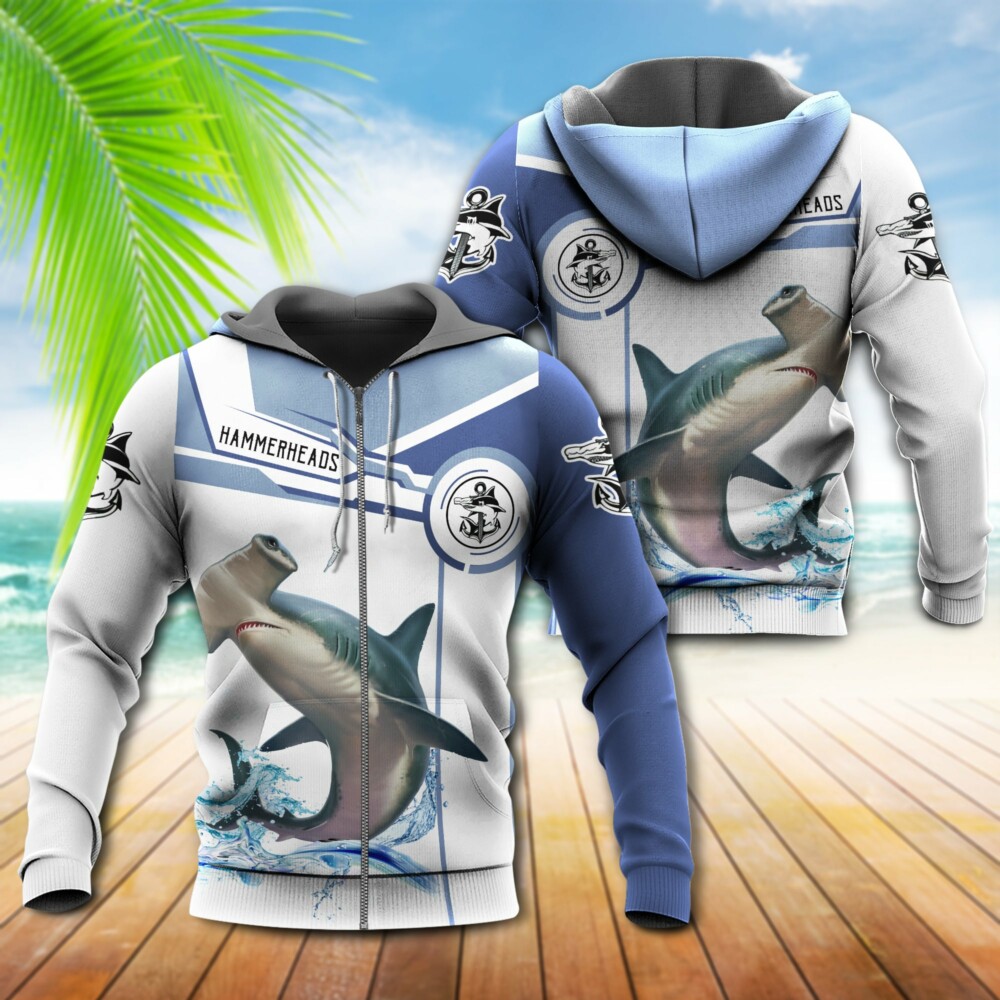 Shark Hammerhead Shark Fishing Team Catch and Release - Hoodie - Owl Ohh - Owl Ohh