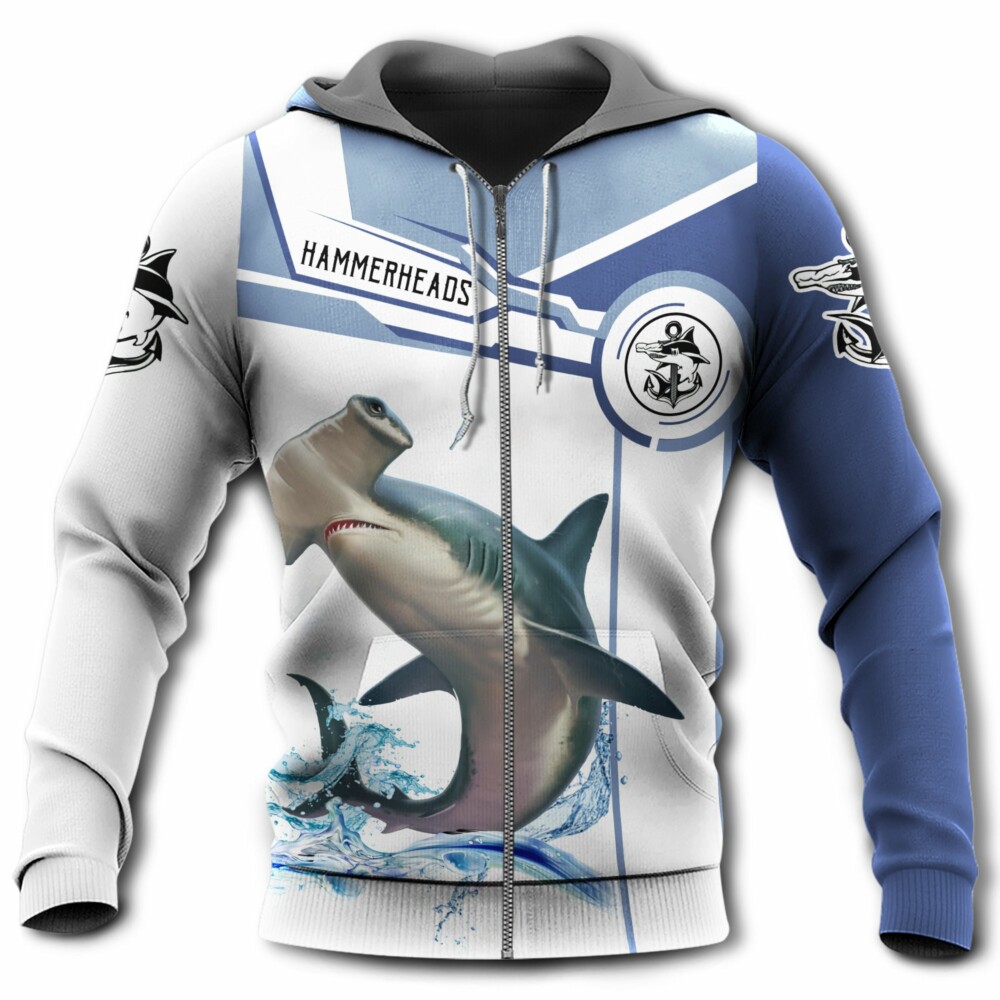 Shark Hammerhead Shark Fishing Team Catch and Release - Hoodie - Owl Ohh - Owl Ohh