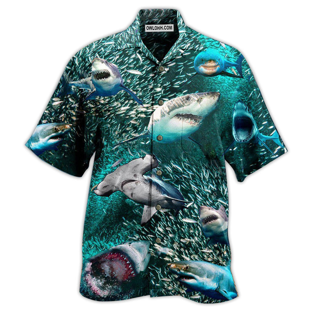 Shark In A World Full Of Fish Be A Shark - Hawaiian Shirt - Owl Ohh - Owl Ohh
