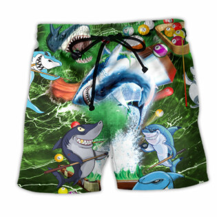 Shark It Takes Lots Of Balls To Play Pool Billiard - Beach Short - Owl Ohh - Owl Ohh