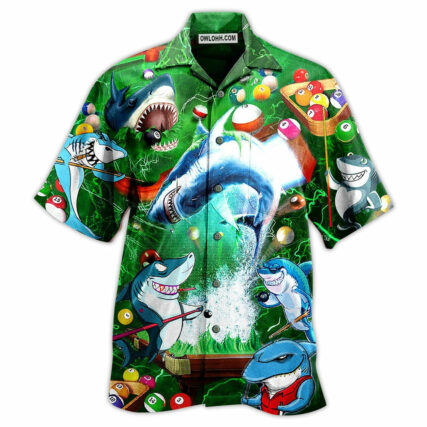 Shark It Takes Lots Of Balls To Play Pool Cool - Hawaiian Shirt - Owl Ohh - Owl Ohh