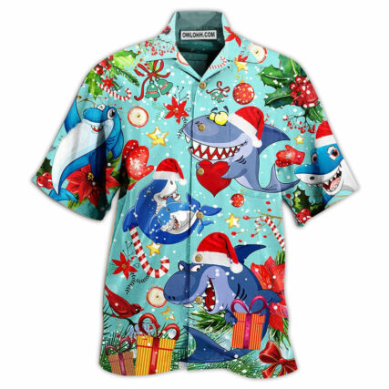 Shark Love Christmas - Hawaiian Shirt - Owl Ohh - Owl Ohh