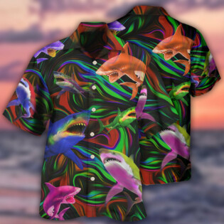 Shark Neon Style Lover - Hawaiian Shirt - Owl Ohh - Owl Ohh