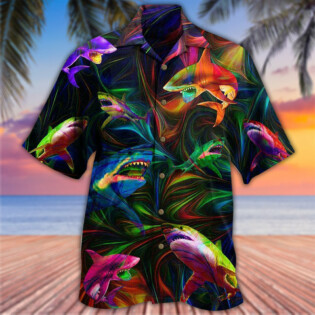 Shark Neon Style Lover - Hawaiian Shirt - Owl Ohh - Owl Ohh