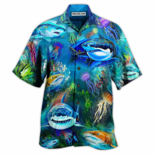 Shark Over Sea Awesome - Hawaiian Shirt - Owl Ohh - Owl Ohh