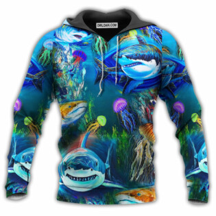 Shark Over Sea Awesome Style - Hoodie - Owl Ohh - Owl Ohh