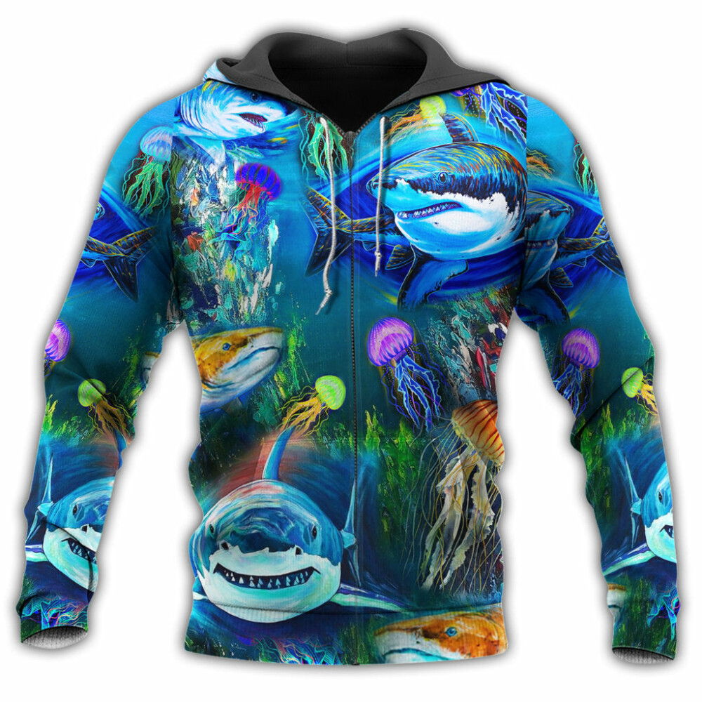 Shark Over Sea Awesome Style - Hoodie - Owl Ohh - Owl Ohh