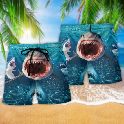 Shark Show Your Teeth Large Mouth - Beach Short - Owl Ohh - Owl Ohh