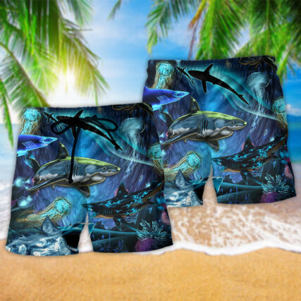Shark Special In The Deep Ocean Cool - Beach Short - Owl Ohh - Owl Ohh