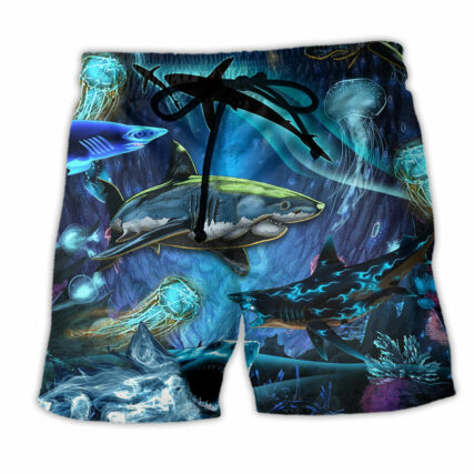 Shark Special In The Deep Ocean Cool - Beach Short - Owl Ohh - Owl Ohh