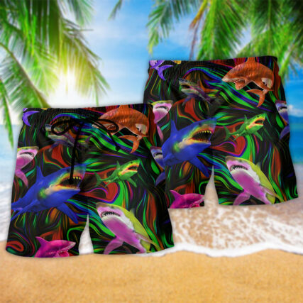 Shark Style Lover Dark Colors - Beach Short - Owl Ohh - Owl Ohh