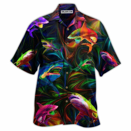 Shark Neon Style Lover - Hawaiian Shirt - Owl Ohh - Owl Ohh