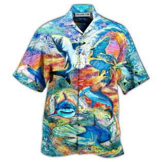 Shark Painting Color - Hawaiian Shirt - Owl Ohh - Owl Ohh