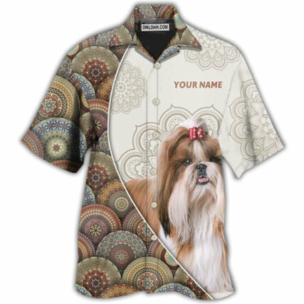 Shih Tzu Mandala Art Pattern Personalized - Hawaiian Shirt - Owl Ohh - Owl Ohh