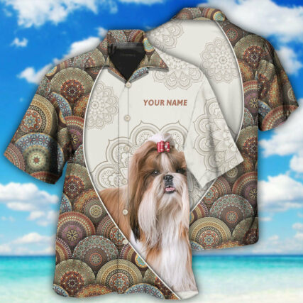 Shih Tzu Mandala Art Pattern Personalized - Hawaiian Shirt - Owl Ohh - Owl Ohh